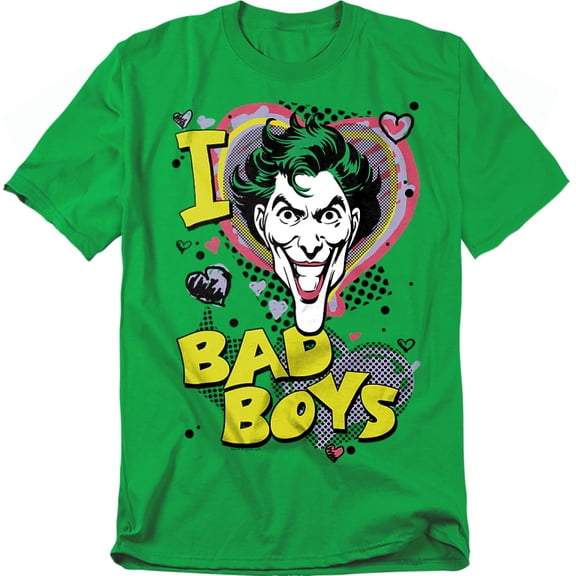 Dc I Heart Bad Boys 2 Mens Short Sleeve Shirt (Kelly Green, )