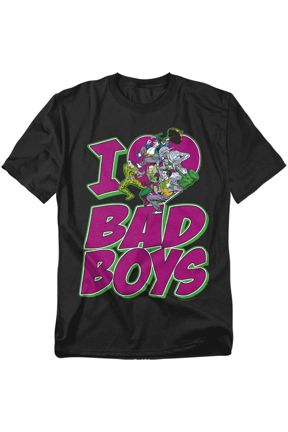 Dc I Heart Bad Boys Officially Licensed Adult T-Shirt S