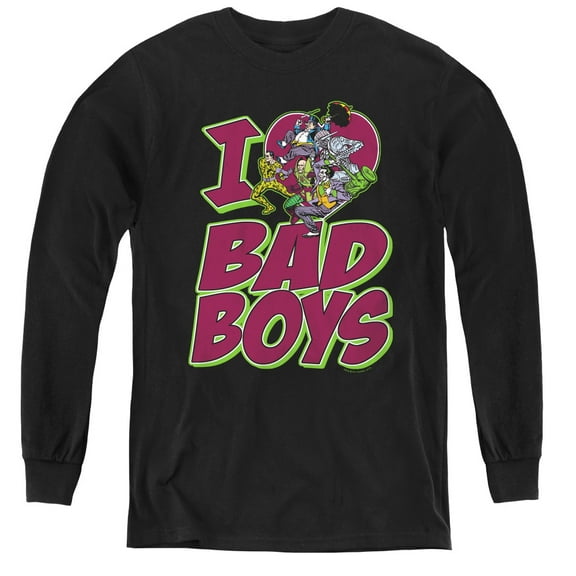 Dc - I Heart Bad Boys - Youth Long Sleeve Shirt - X-Large
