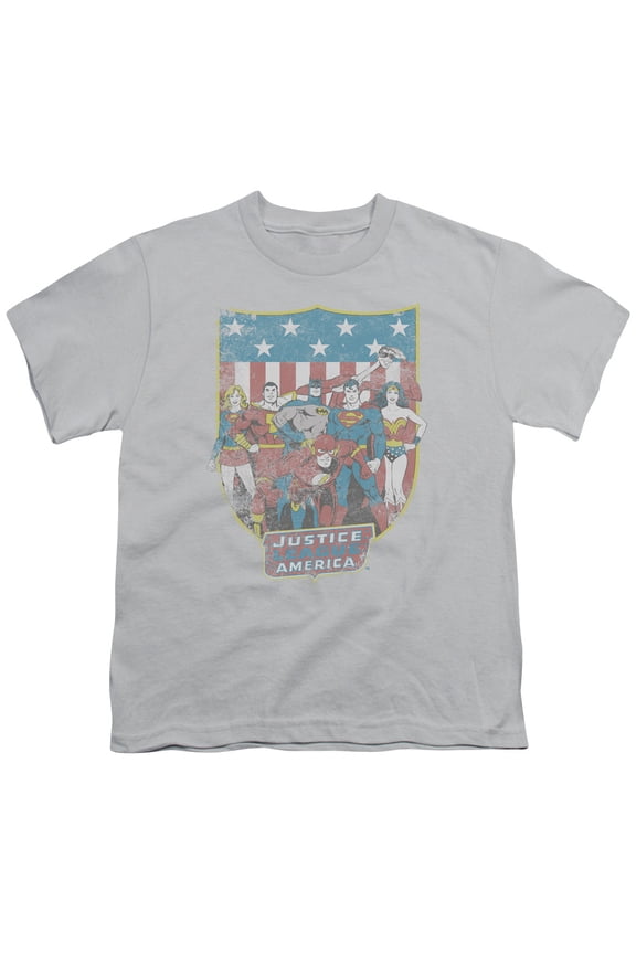 Dc Jla American Shield Big Boys Youth Shirt