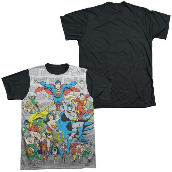 Dc - Justice League Assemble - Short Sleeve Black Back Shirt - XX-Large