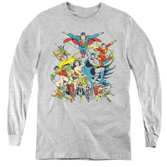 Dc - Justice League Assemble - Youth Long Sleeve Shirt - X-Large