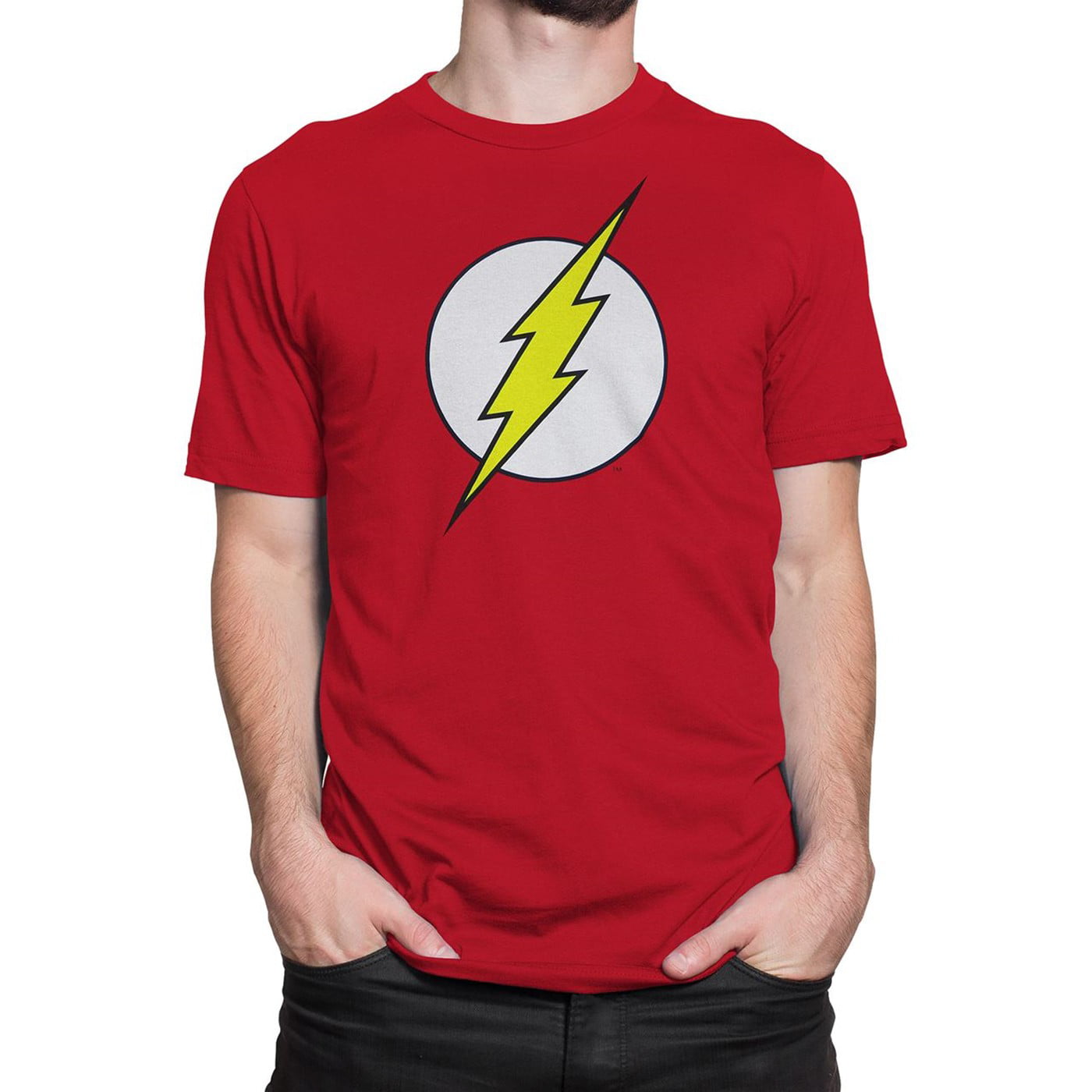Men\'s DC Comics Logo Red XX-Large Flash T-shirt
