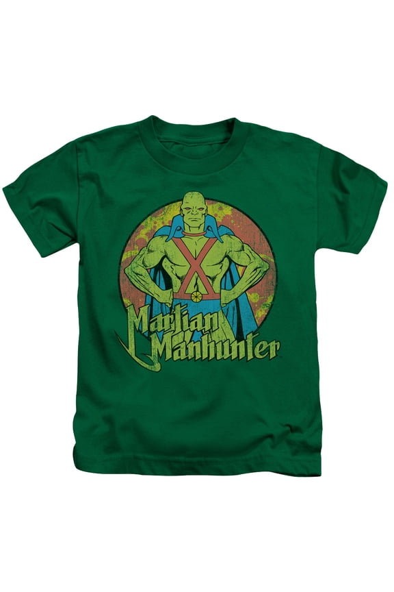 DC Comics Boys' Martian Manhunter Childrens T-shirt Green