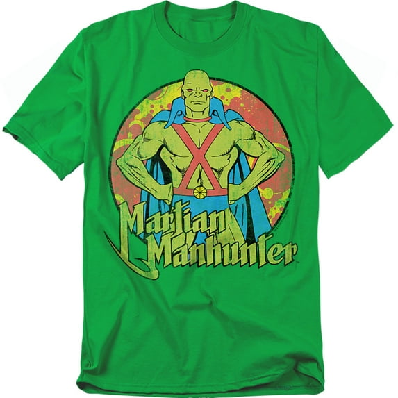 DC Comics T-Shirt Martian Manhunter Unisex Graphic Tee For Men & Women Kelly Green 