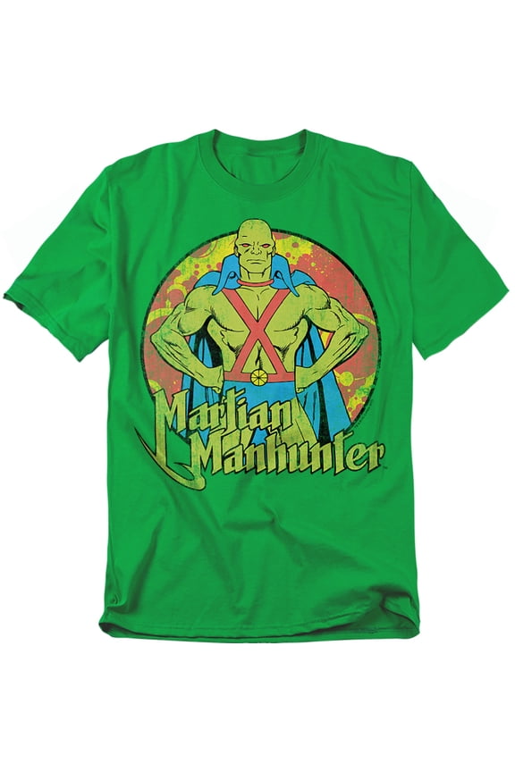 DC Comics T-Shirt Martian Manhunter Unisex Graphic Tee For Men & Women Kelly Green 