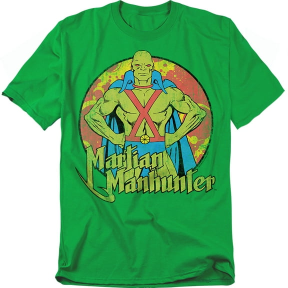 DC Comics T-Shirt Martian Manhunter Unisex Graphic Tee For Men & Women Kelly Green 