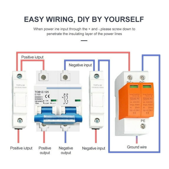 Dc Mcb For Solar Pv 2P 125A 100A 80A 600V Circuit Breaker Pv Battery 125A
