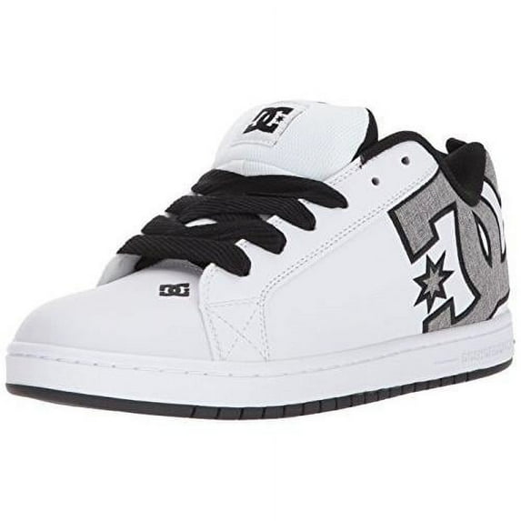 Dc Men's Court Graffik Se White / Heather Grey Ankle-High Leather Skateboarding Shoe - 11.5M