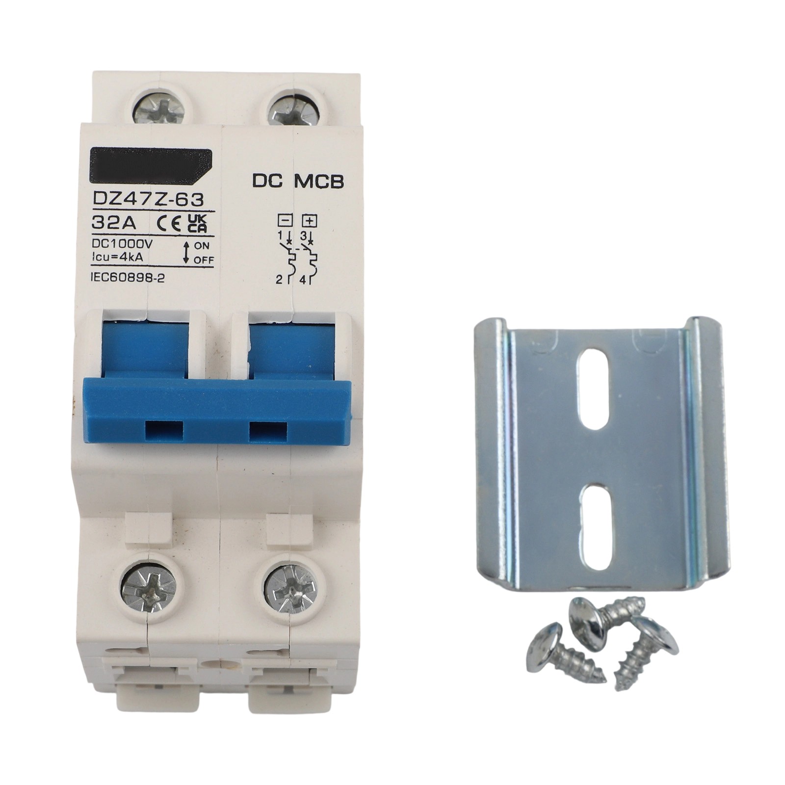 Dc Miniature Circuit Breaker 2 Pole 1000V 32 Amp Isolator Dc Disconnect Switch 35Mm Din Rail Electrical Equipment