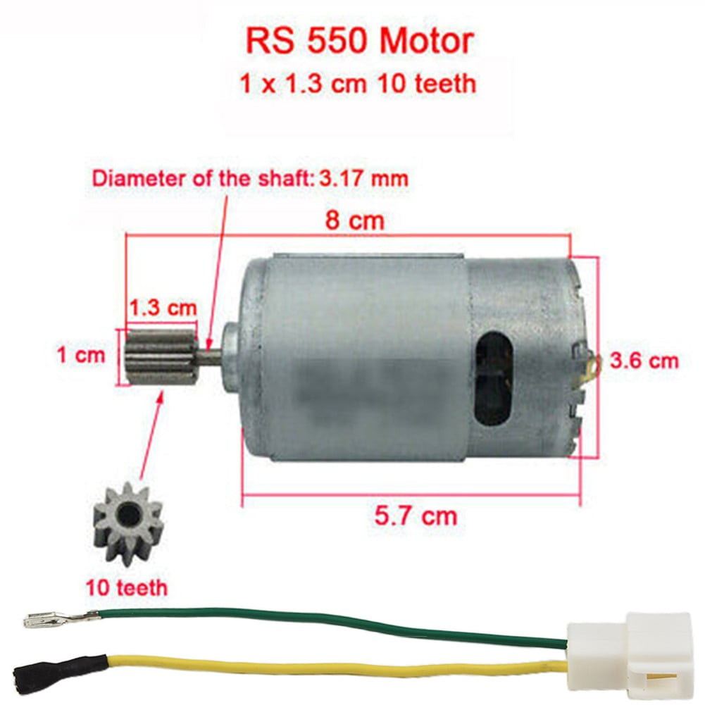 Motore Elettrico Per Auto Bambini 6V 12V 24V - Modelli RS550 RS390 RS380 Con Ingranaggio - Potenza 25W-200W - 5