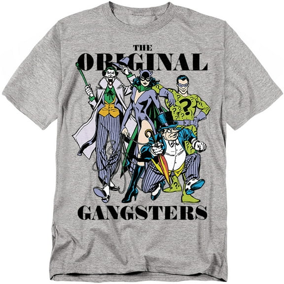 DC Comics T-Shirt Original Gangsters Unisex Graphic Tee For Men & Women Athletic Heather 