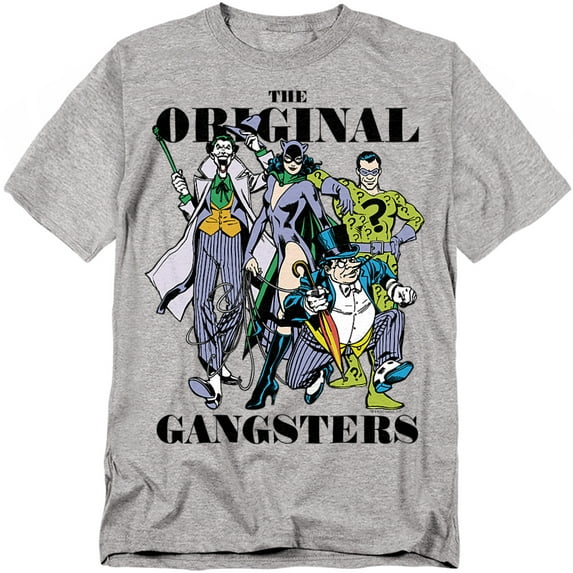DC Comics T-Shirt Original Gangsters Unisex Graphic Tee For Men & Women Athletic Heather 