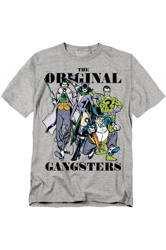 DC Comics T-Shirt Original Gangsters Unisex Graphic Tee For Men & Women Athletic Heather 