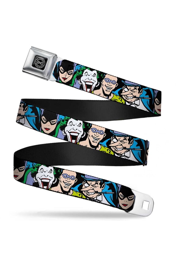 Dc Originals Reverse Brushed Silver 1.0" Cam Justice League Villains Close Web Belt 1.0" Wide