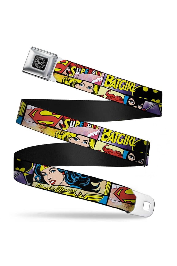 Dc Originals Reverse Brushed Silver 1.0" Cam Superheroines Wonder Woman Web Belt 1.0" Wide