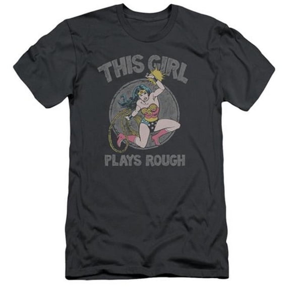 Dc-Plays Rough - Short Sleeve Adult 30-1 Tee - Charcoal- Medium