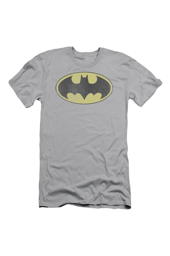 DC Retro Bat Logo Distressed Officially Licensed Adult Slim Fit T Shirt