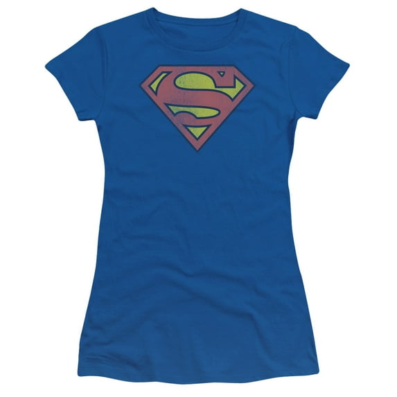Dc Retro Supes Logo Distressed Juniors Short Sleeve Shirt
