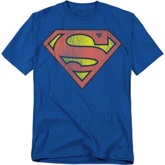 DC Comics Superman T-Shirt Retro Supes Logo Distressed Unisex Graphic Tee For Men & Women