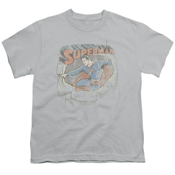 DC Comics Men's  Ripping Steel T-shirt Silver