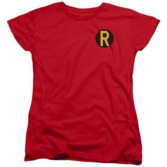 Dc-Robin Logo - Short Sleeve Womens Tee - Red, Extra Large