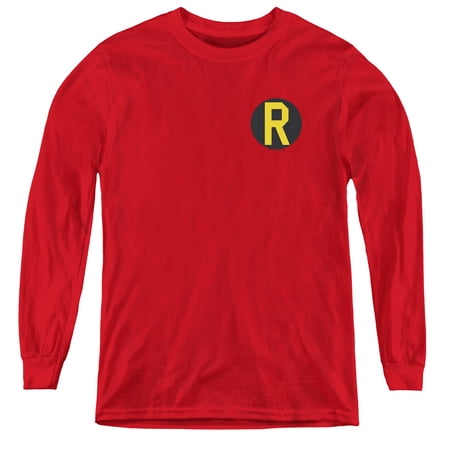 Dc - Robin Logo - Youth Long Sleeve Shirt - Small