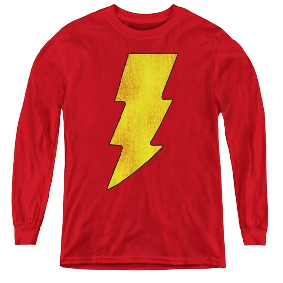 Dc - Shazam Logo Distressed - Youth Long Sleeve Shirt - Large