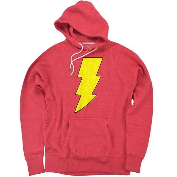 Dc Shazam Logo Unisex Adult Slim Fit Pull-Over Heather Hoodie, Red, X-Large