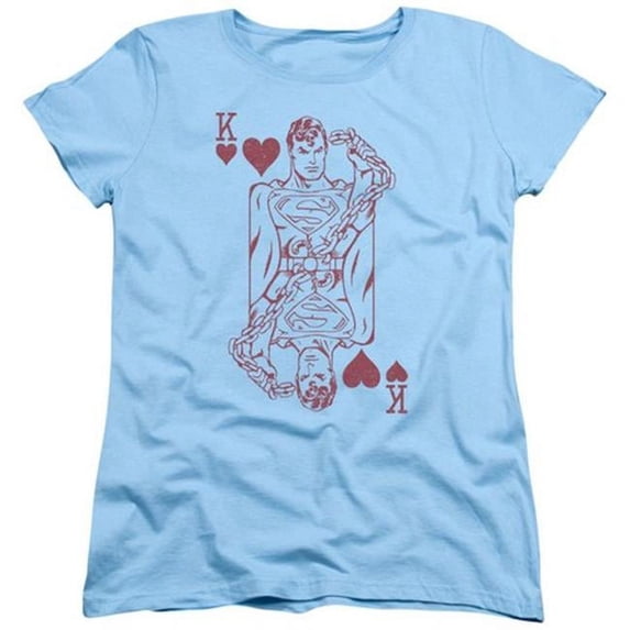 Dc-Super Card - Short Sleeve Womens Tee - Light Blue- Medium
