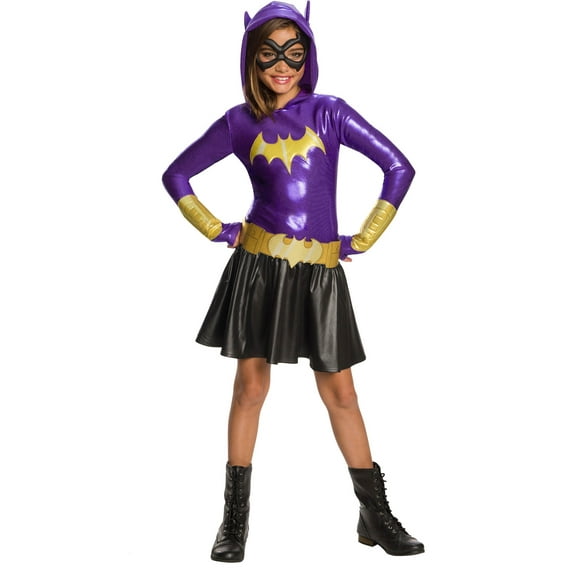DC Super Hero Girls Batgirl Hoodie Dress for Kids by Rubies, Girls Large