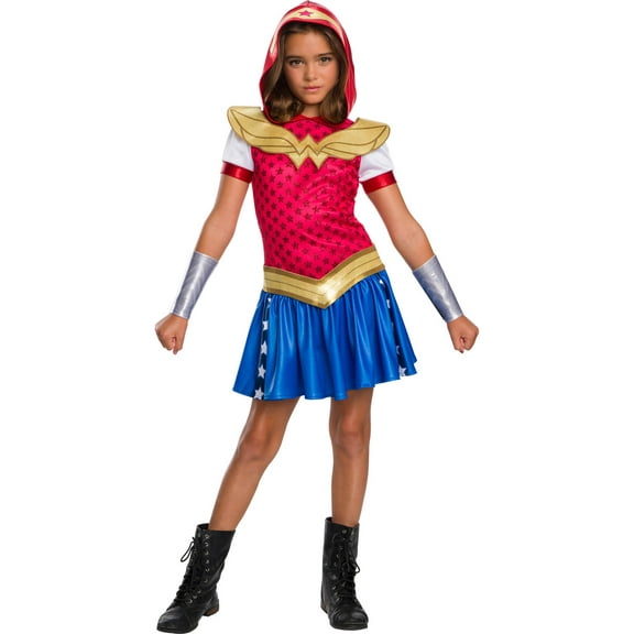 Ruby Slipper Sales Co., LLC (Rubies) DC Superhero Girls Wonder Woman Child's Costume Hoodie Dress, Medium Female