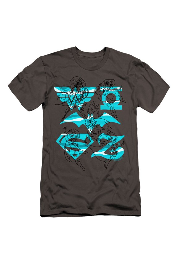 Dc Superhero Girls/Line Art Group HBO S/S Adult 30/1 T-Shirt Charcoal