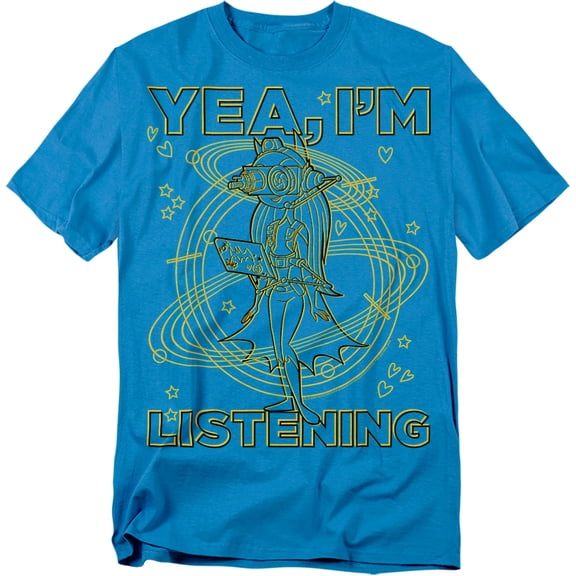 DC Comics Superhero Girls T-Shirt Listening Unisex Graphic Tee For Men & Women Turquoise 