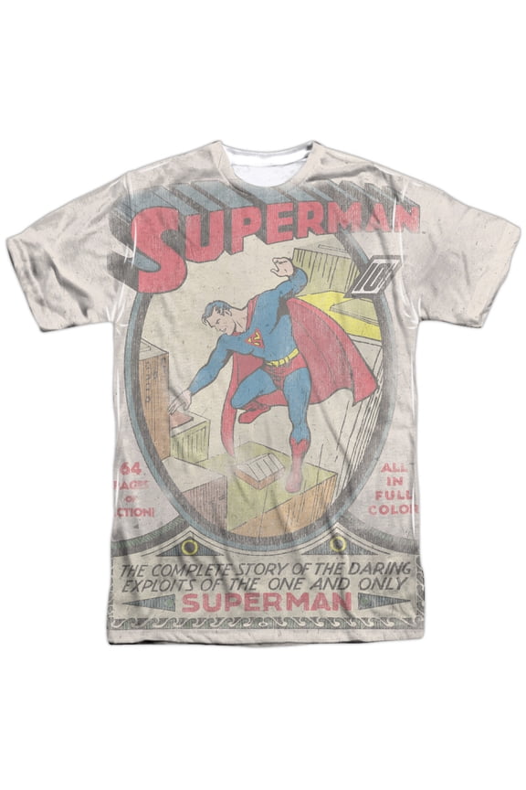 Dc Superman #1 Distressed Mens Sublimation Polyester Shirt