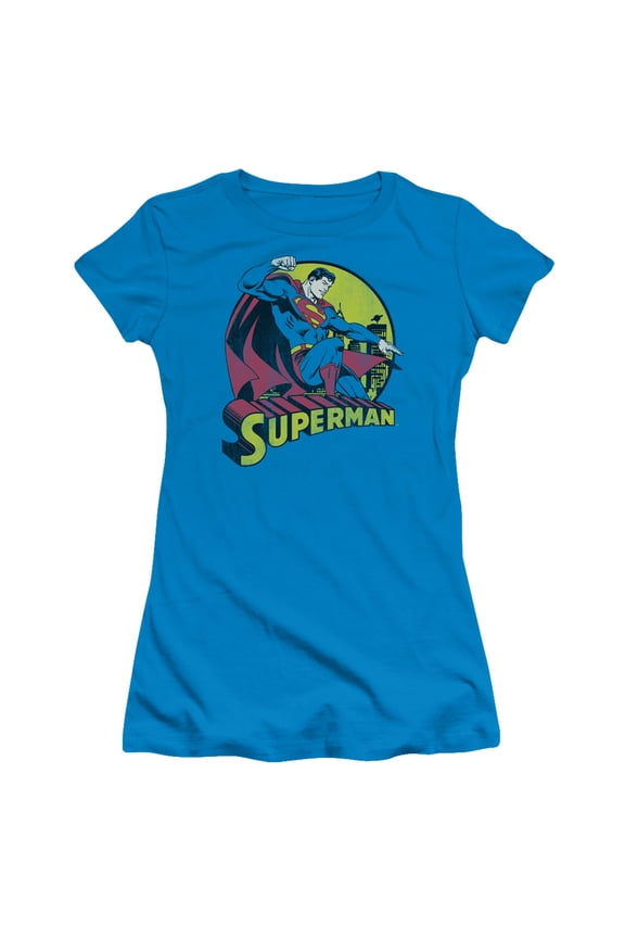 Dc - Superman - Juniors Teen Girls Cap Sleeve Shirt - Large