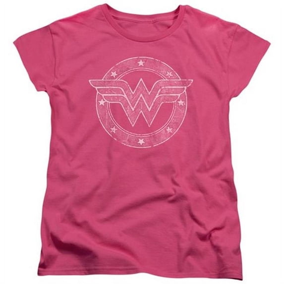 Dc-Tattered Emblem - Short Sleeve Womens Tee - Pink- Small