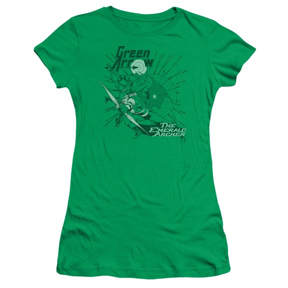 Dc - The Emerald Archer - Juniors Teen Girls Cap Sleeve Shirt - Large