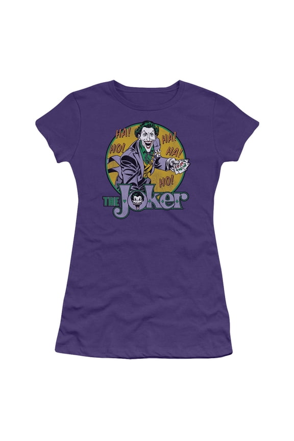 Dc - The Joker - Juniors Teen Girls Cap Sleeve Shirt - Large