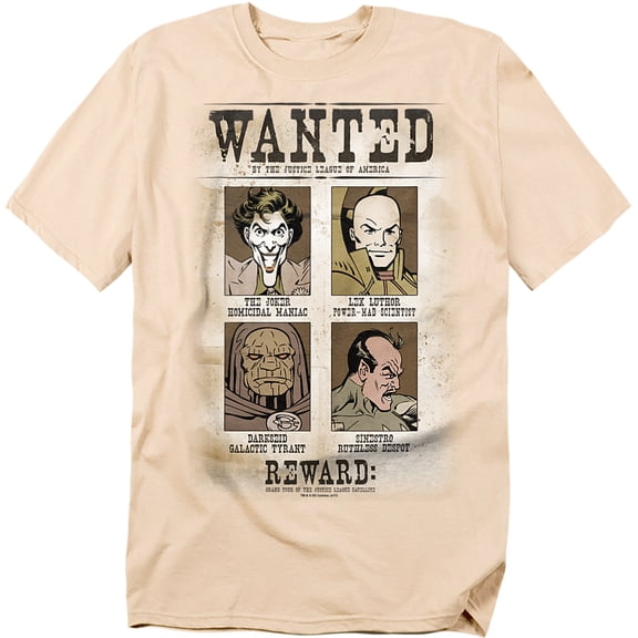 DC Comics T-Shirt Wanted Poster Unisex Graphic Tee For Men & Women