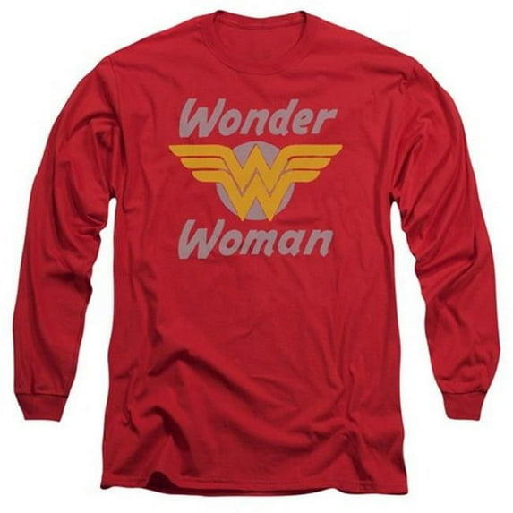 Dc-Wonder Wings - Long Sleeve Adult 18-1 Tee - Red- Extra Large