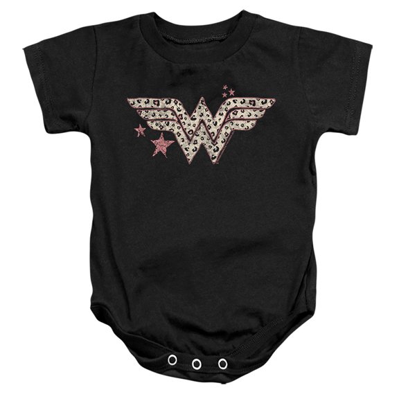 Dc Wonder Woman Leopard Wonder Woman Unisex Infant Snap Suit for Baby (18 Months) Black