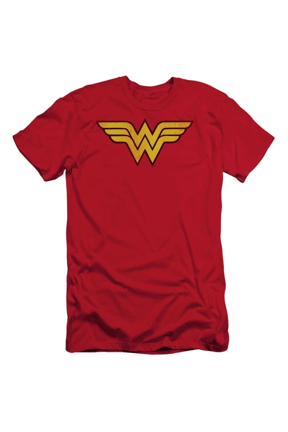 Dc - Wonder Woman Logo Dist - Slim Fit Short Sleeve Shirt - Large