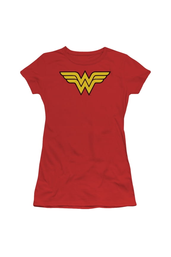 Dc - Wonder Woman Logo - Juniors Teen Girls Cap Sleeve Shirt - Large