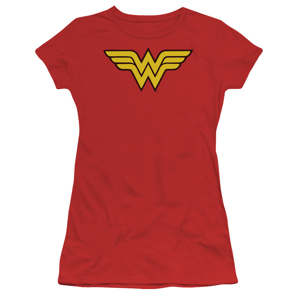 Dc - Wonder Woman Logo - Juniors Teen Girls Cap Sleeve Shirt - Medium - image 1 of 2