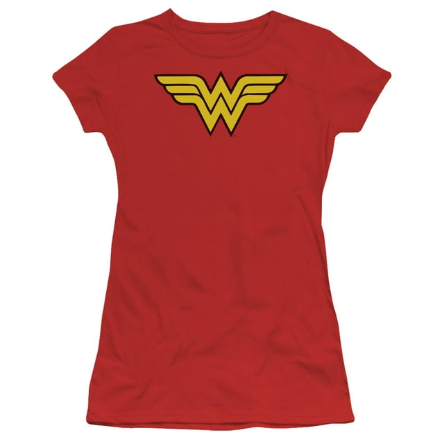 Dc - Wonder Woman Logo - Juniors Teen Girls Cap Sleeve Shirt - Medium