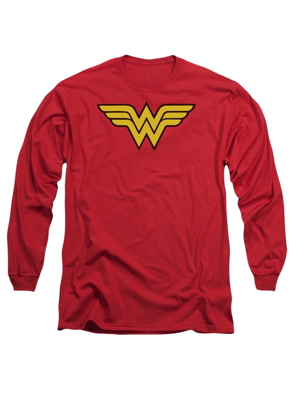 DC Comics Men's Wonder Woman Logo Long Sleeve X-Large Red