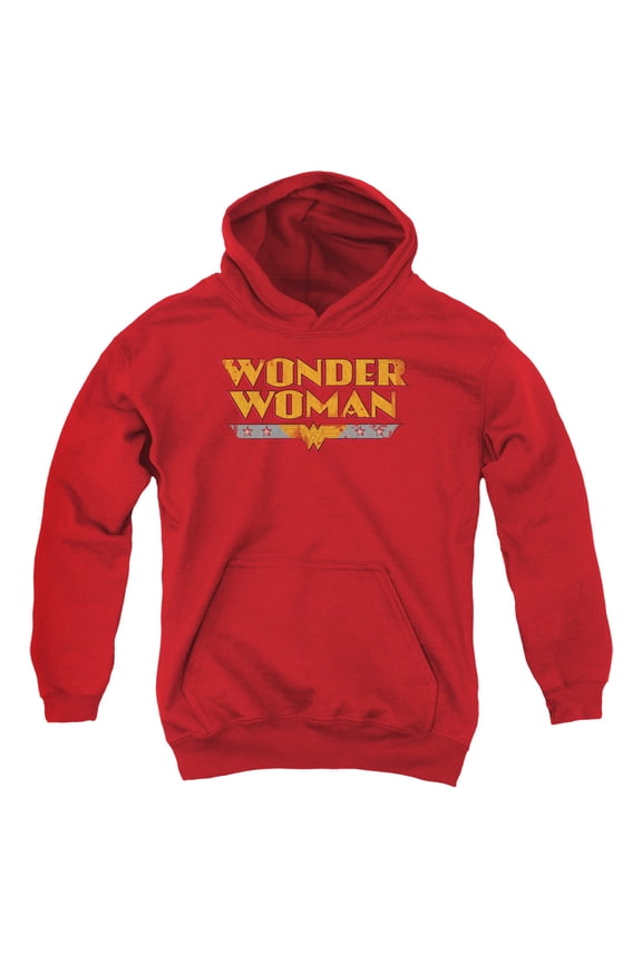 Dc - Wonder Woman Logo Youth Pull-Over Hoodie - Youth Hoodie (Ages 8-12) / M / Red
