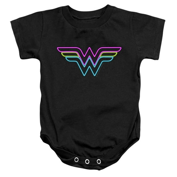 Dc Wonder Woman Neon Wonder Woman Unisex Infant Snap Suit for Baby (24 Months) Black