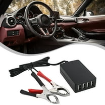 Dc with Battery Clip 12V/24V To 5V 4-Port Usb Charger Multiport Adapter